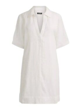 J Crew Bungalow popover dress in linen BY799